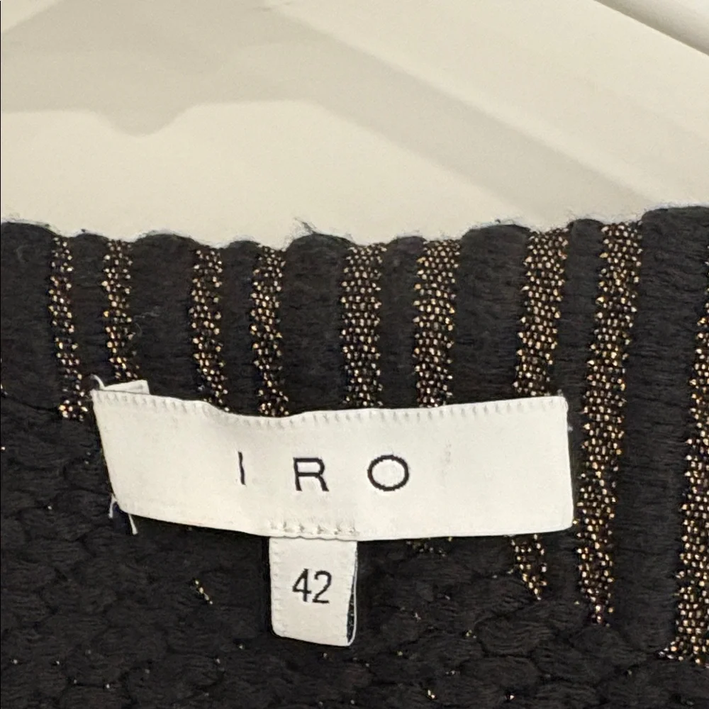 IRO Black Tweed Moto Jacket with Bronze Threading